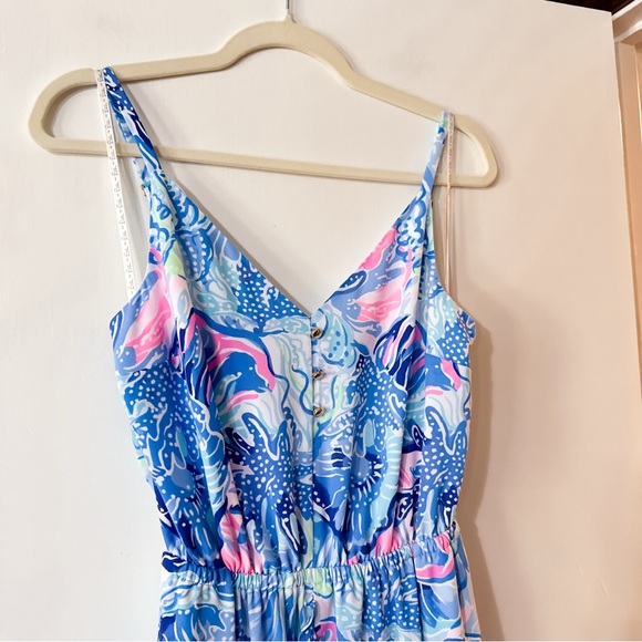 Lilly Pulitzer Mareena Maxi Dress Ruffle Blouson Ocean Party Core Size Small - Picture 4 of 10